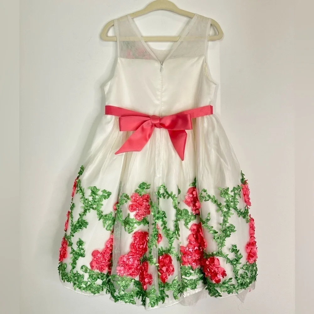 American Princess Formal Dress with Floral Embroidery size 4